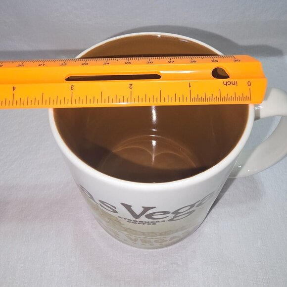 STARBUCKS COFFEE COLLECTORS SERIES LAS VEGAS MUG TAN AND BROWN 16OZ EUC - Picture 6 of 9
